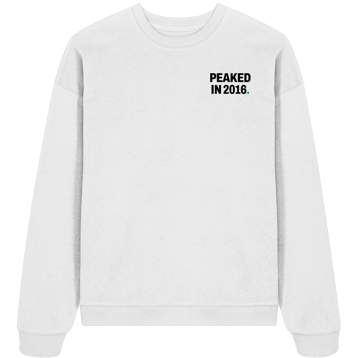 PEAKED IN 2016. — SWEAT · LIGHT · SMALL PRINT